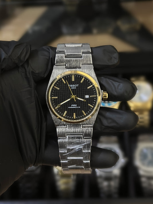 Tissot– PRX– Silver - Golden/Black Dial